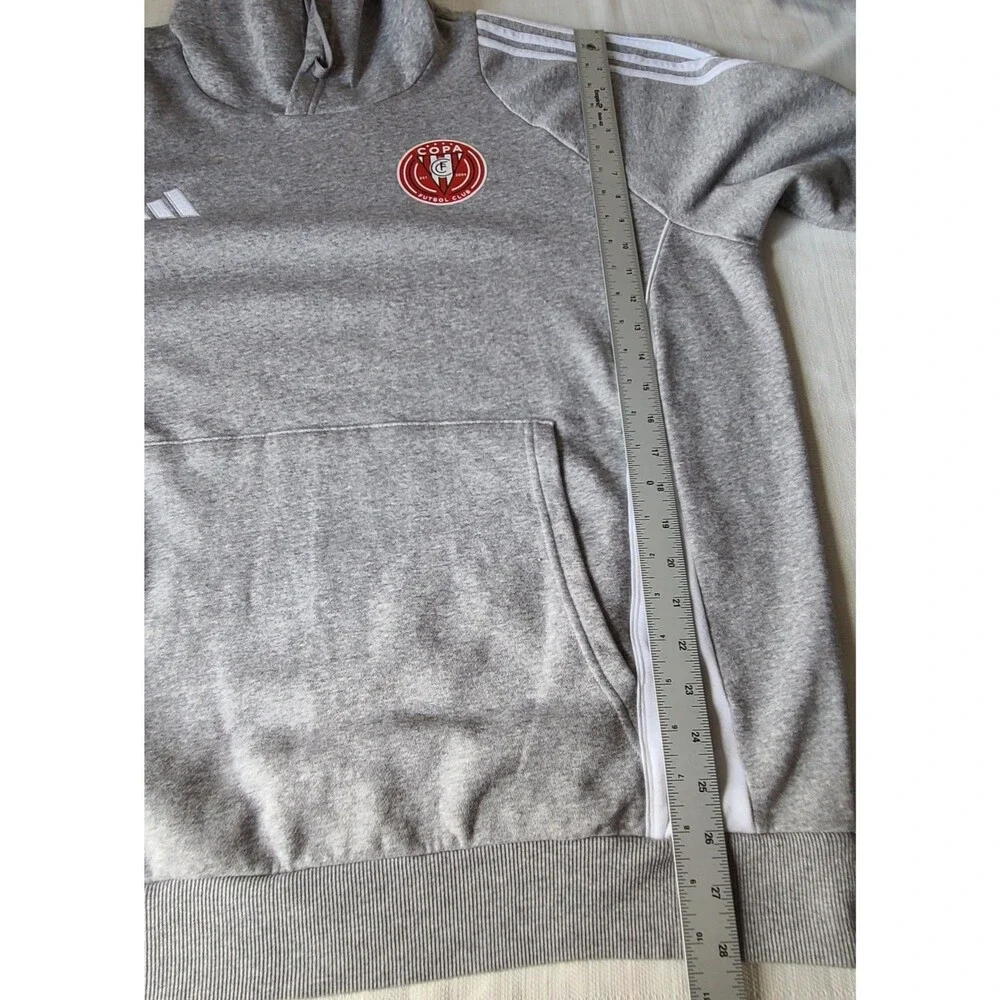 Adidas COPA Futbol Club Hoodie Mens XL Gray Soccer Football 3 Stripes Pullover